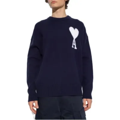 AMI PARIS Sweater Men Dark Blue 02