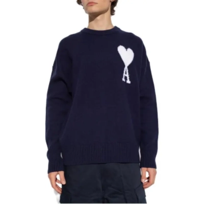 AMI PARIS Sweater Men Dark Blue 02