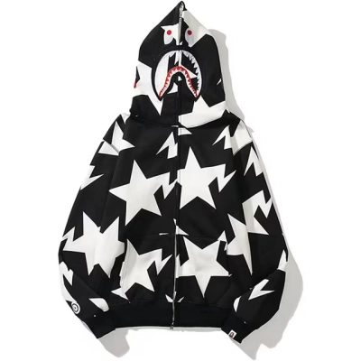 Bape Hoodie Full Zip Shark Camo Head Jacket 01