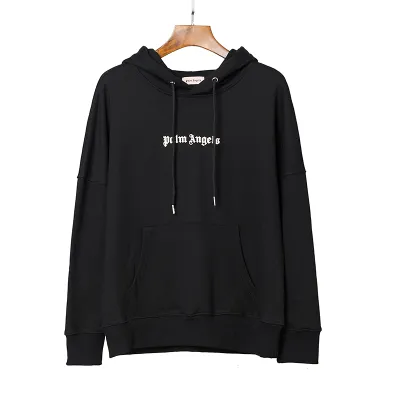 PALM ANGELS Logo-print Hoodie Black 01