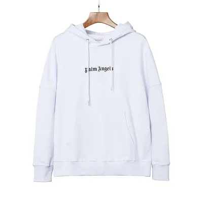 PALM ANGELS Logo-print Hoodie White 01