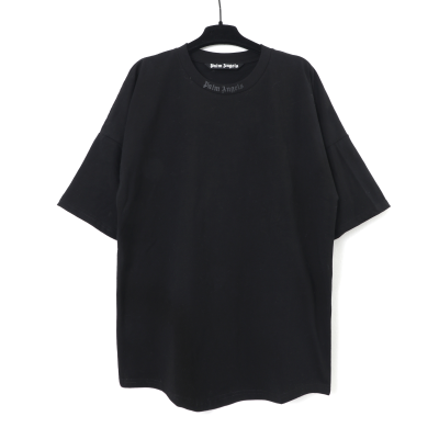 Palm Angels Oversize glittered logo cotton t-shirt 01