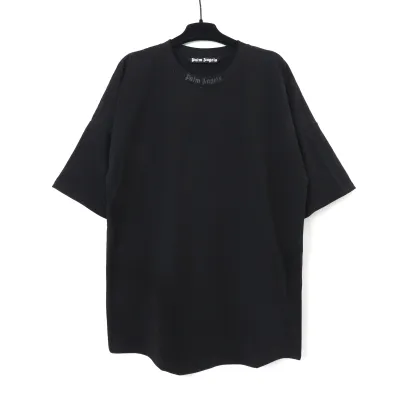 Palm Angels Oversize glittered logo cotton t-shirt 01
