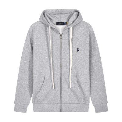 Polo Ralph Lauren Men's Double Knit Full-Zip Hoodie Sweatshirt Grey 01