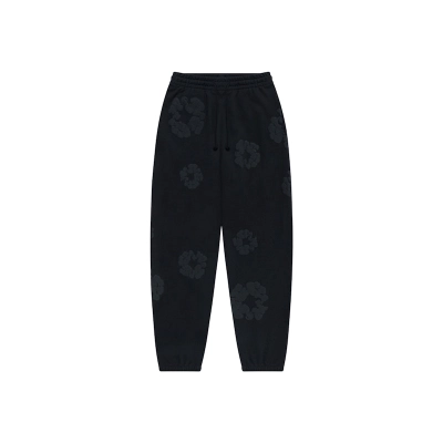 Denim Tears Cotton Wreath Sweatpants Black Monochrome 01