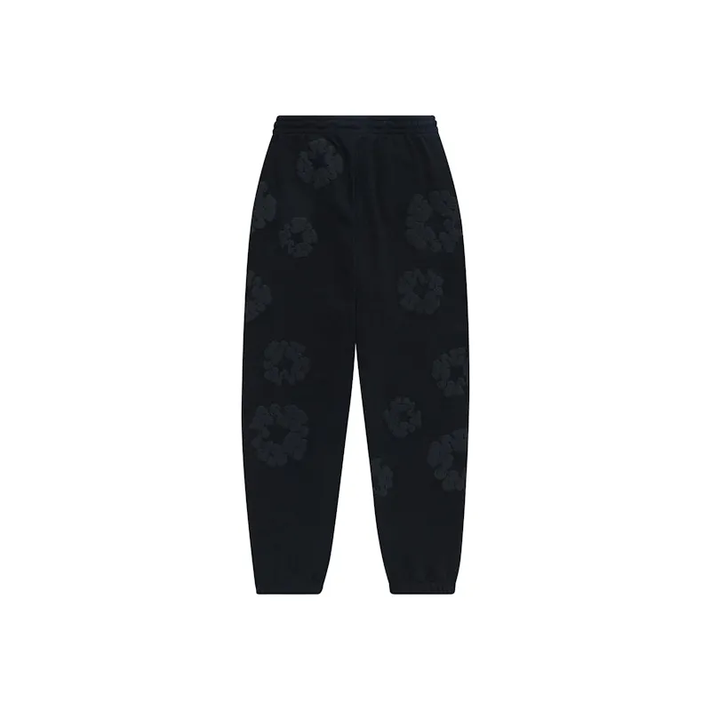 Denim Tears Cotton Wreath Sweatpants Black Monochrome