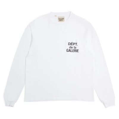 Gallery Dept. De La GALERIE L/S Pocket T-shirt White/Black 01