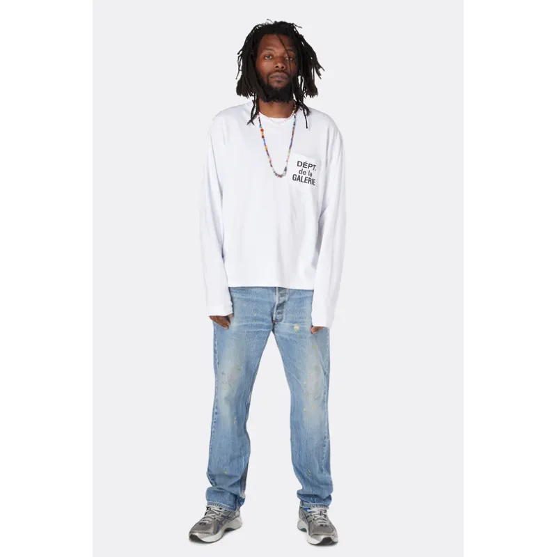 Gallery Dept. De La GALERIE L/S Pocket T-shirt White/Black