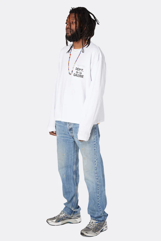 Gallery Dept. De La GALERIE L/S Pocket T-shirt White/Black