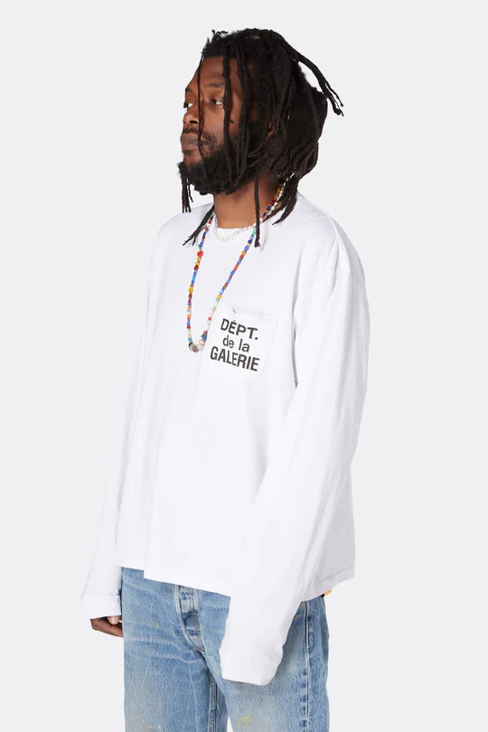 Gallery Dept. De La GALERIE L/S Pocket T-shirt White/Black