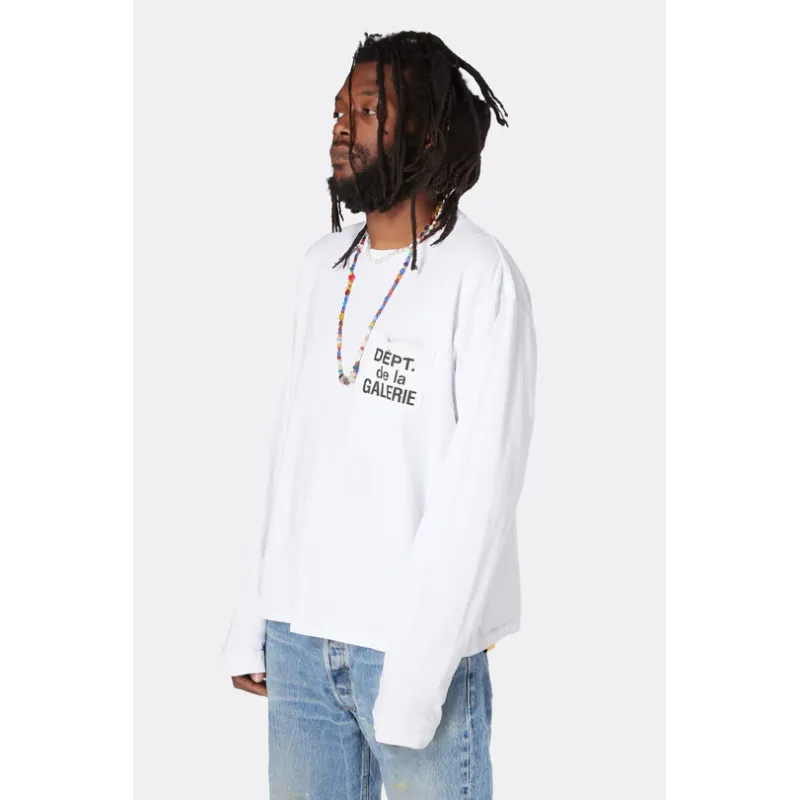 Gallery Dept. De La GALERIE L/S Pocket T-shirt White/Black