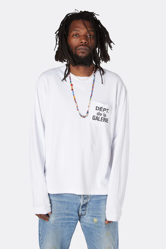 Gallery Dept. De La GALERIE L/S Pocket T-shirt White/Black