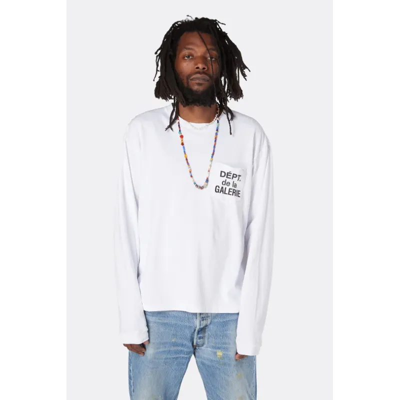 Gallery Dept. De La GALERIE L/S Pocket T-shirt White/Black