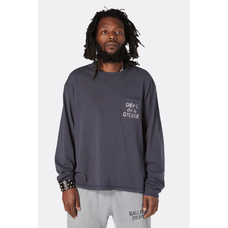 Gallery Dept. Dept. De La Galerie Long Sleeve Pocket T-shirt Black