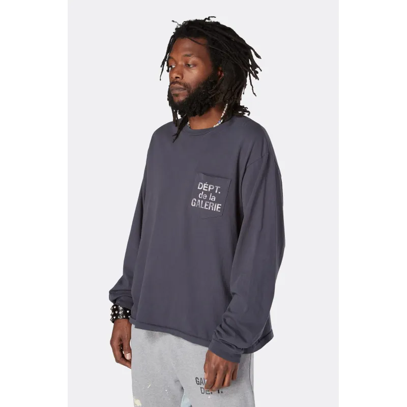 Gallery Dept. Dept. De La Galerie Long Sleeve Pocket T-shirt Black