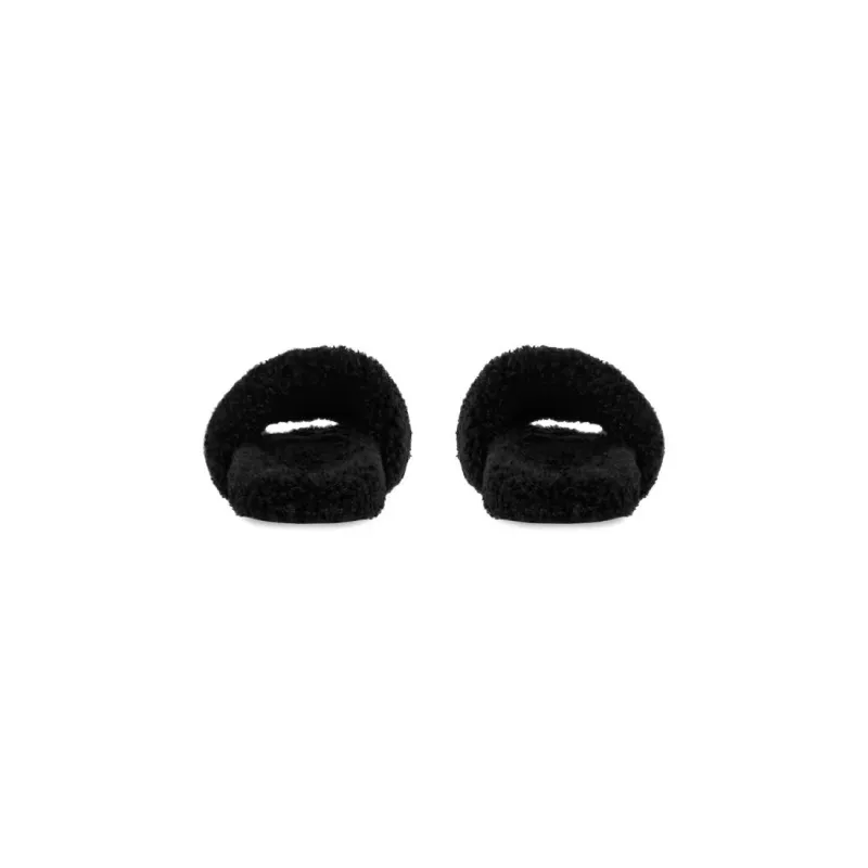 Balenciaga Furry Slides Black