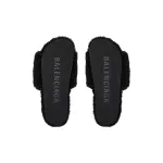 Balenciaga Furry Slides Black