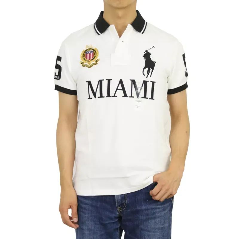 Polo Ralph Lauren Men's White Miami Custom Fit Polo Shirt
