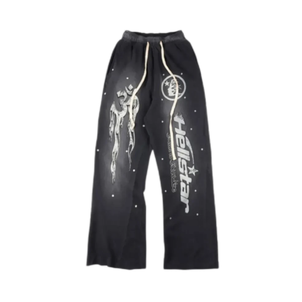 Hellstar Studios Racer Flare Black Sweatpants