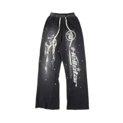 Hellstar Studios Racer Flare Black Sweatpants 01