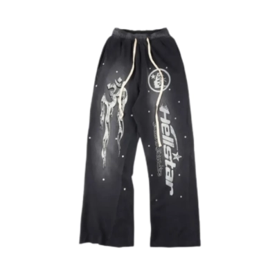 Hellstar Studios Racer Flare Black Sweatpants 01