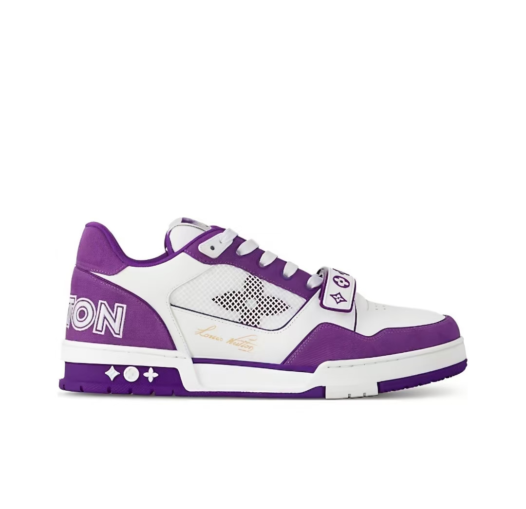 PK God Batch LOUIS VUITTON Trainer Monogram Strap White Purple