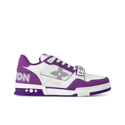 PK God Batch LOUIS VUITTON Trainer Monogram Strap White Purple 02