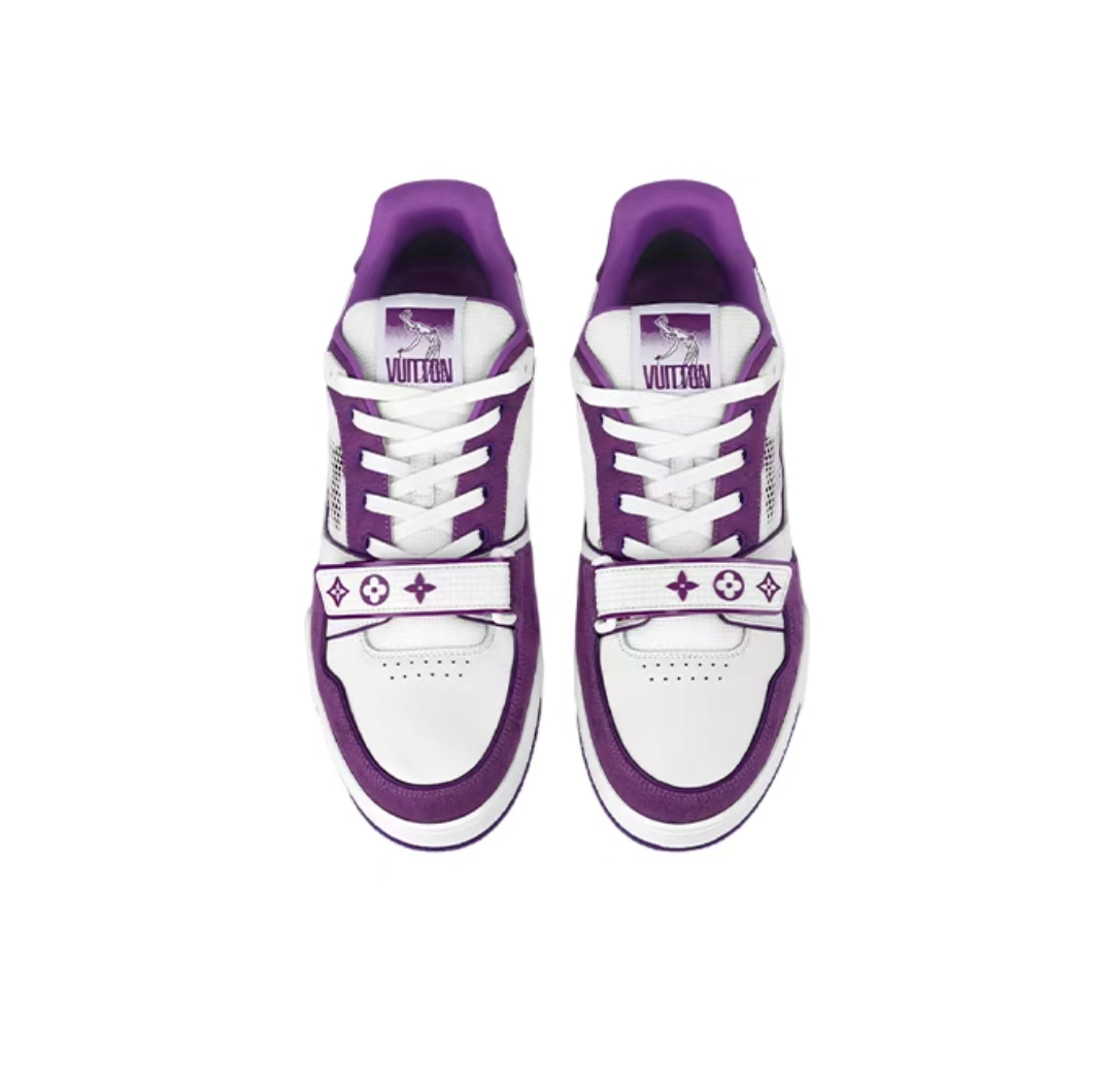 PK God Batch LOUIS VUITTON Trainer Monogram Strap White Purple