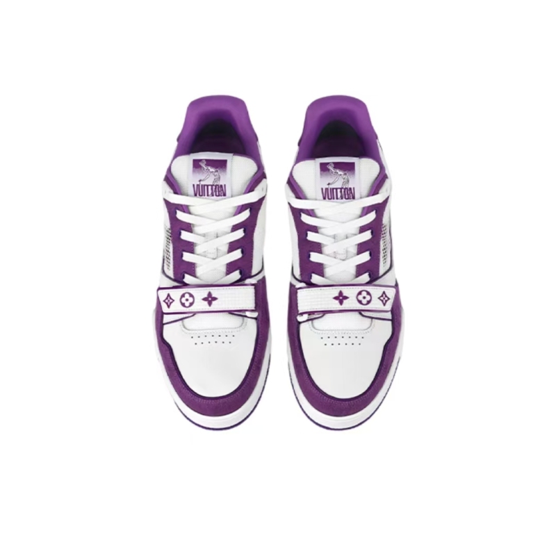 PK God Batch LOUIS VUITTON Trainer Monogram Strap White Purple