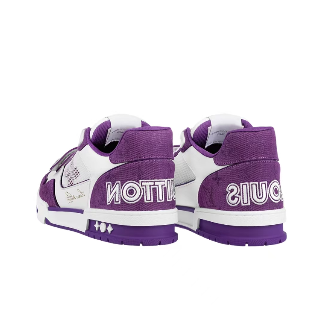 PK God Batch LOUIS VUITTON Trainer Monogram Strap White Purple