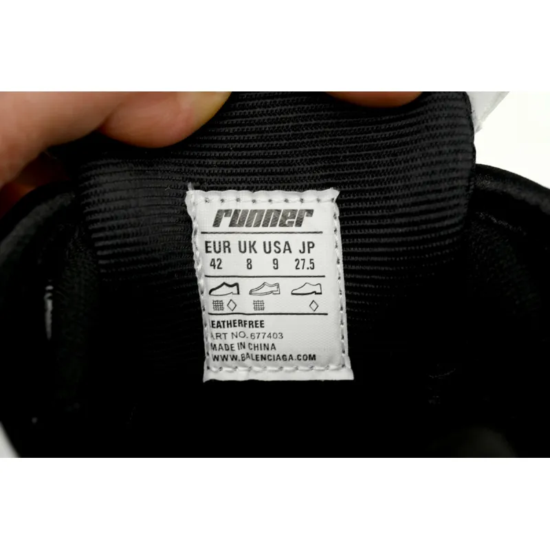 PK God Batch Balenciaga Runner Black White