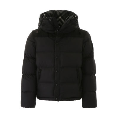 Burberry Hooded Puffer Jacket with Hood Black 01