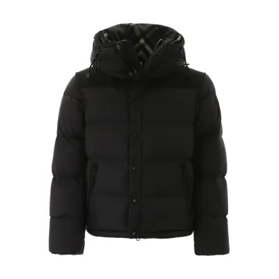 Burberry Hooded Puffer Jacket with Hood Black 01