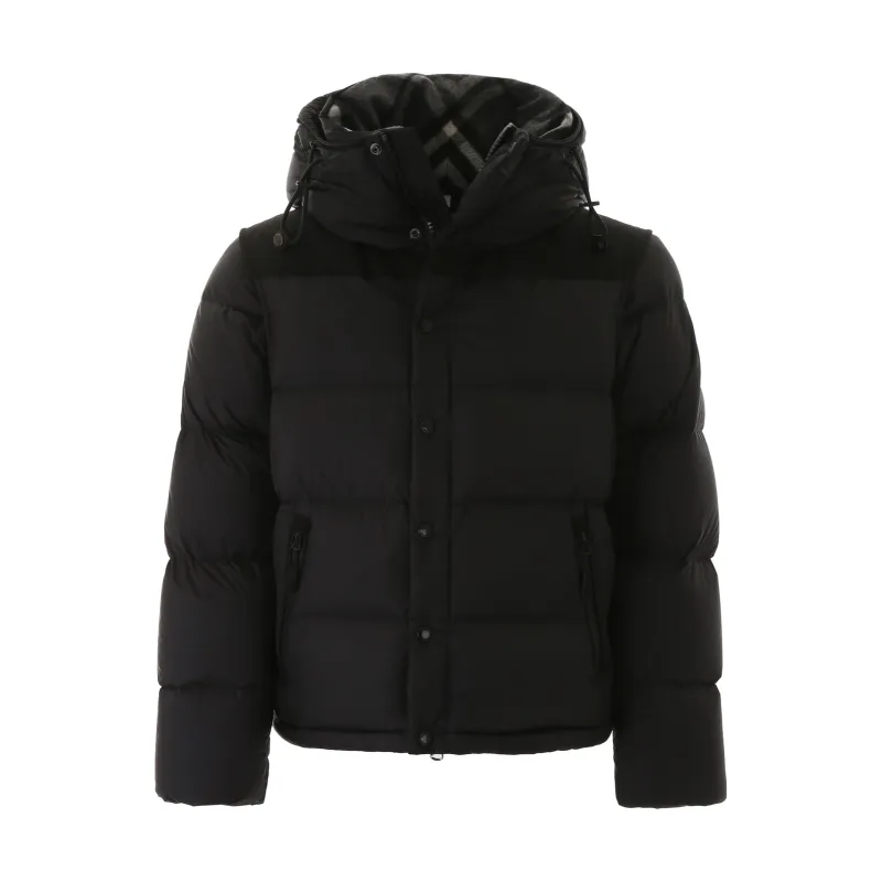 Burberry Hooded Puffer Jacket with Hood Black
