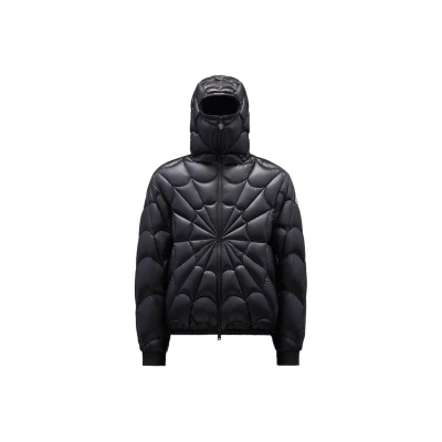 Moncler Violier Spider-Man Short Down Jacket Black 01
