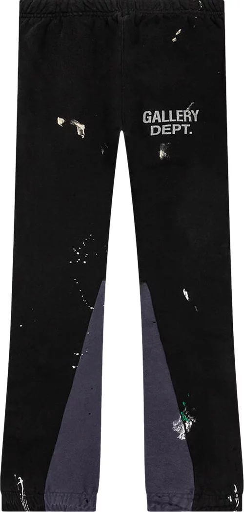 Gallery Dept. Logo Flare Sweatpants 'Washed Black'