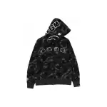 BAPE Black Eye Patch Color Camo Shark Full Zip Hoodie Black