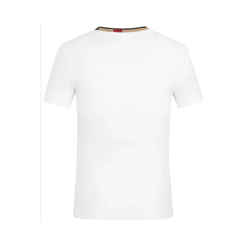 Burberry Icon Stripe Trim Cotton T-shirt White