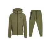 Nike Sportswear Tech Fleece Windrunner Full Zip Hoodie & Joggers Set Medium Olive/Black