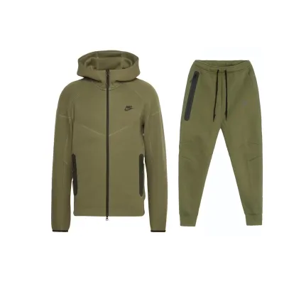 Nike Sportswear Tech Fleece Windrunner Full Zip Hoodie & Joggers Set Medium Olive/Black 01