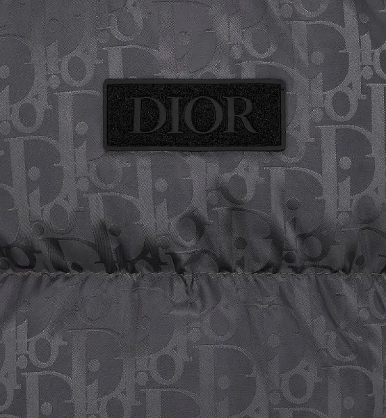 Dior Oblique Down Jacket Gray Technical Jacquard
