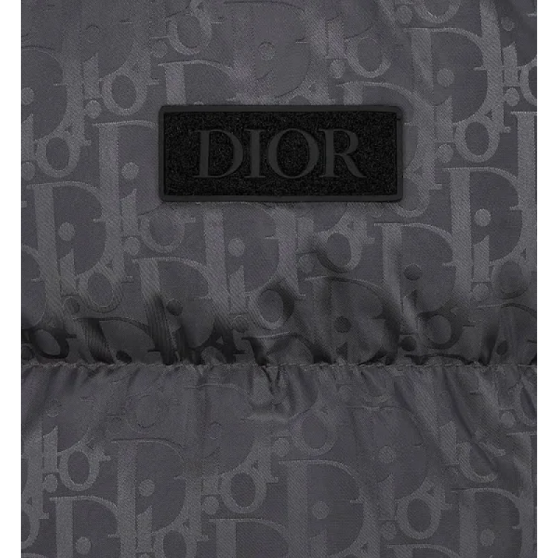 Dior Oblique Down Jacket Gray Technical Jacquard
