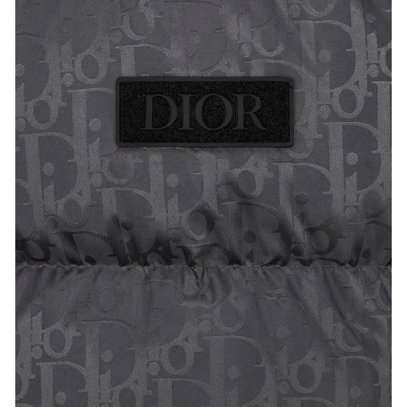 Dior Oblique Down Jacket Gray Technical Jacquard