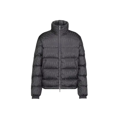 Dior Oblique Down Jacket Gray Technical Jacquard 01