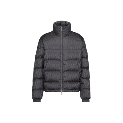 Dior Oblique Down Jacket Gray Technical Jacquard 01
