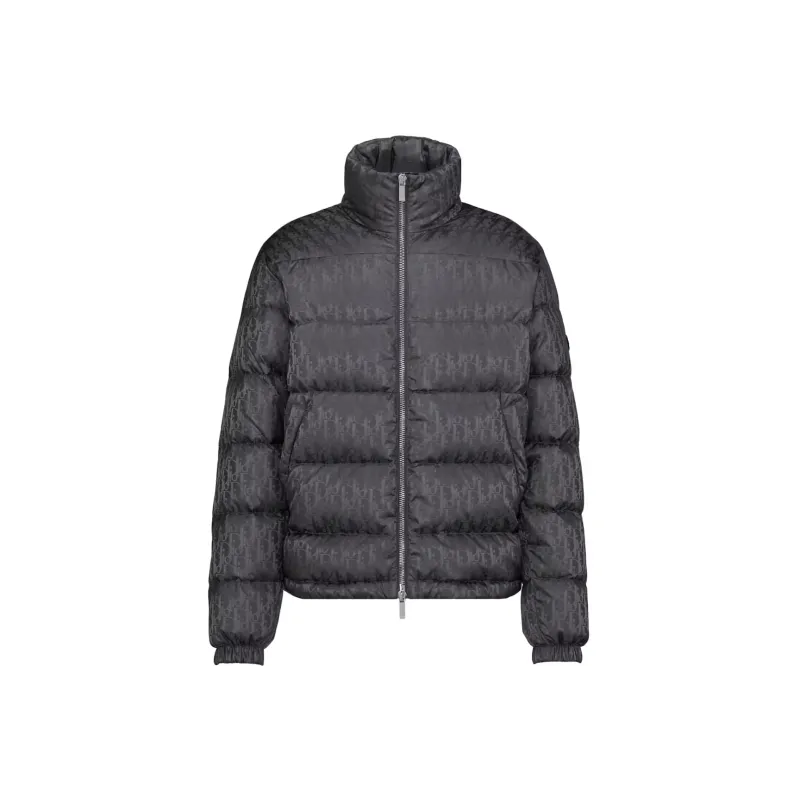 Dior Oblique Down Jacket Gray Technical Jacquard