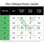 Dior Oblique Down Jacket Navy Blue Technical Jacquard