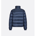 Dior Oblique Down Jacket Navy Blue Technical Jacquard