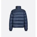Dior Oblique Down Jacket Navy Blue Technical Jacquard