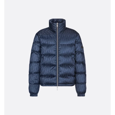 Dior Oblique Down Jacket Navy Blue Technical Jacquard 01